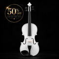 Armone Artisan Acoustic & Electric Violin & Accessories Set (Elegant White) –  Adult Full Size (4/4) - Beginner to Advanced