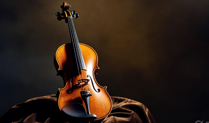 Violin on a dark background