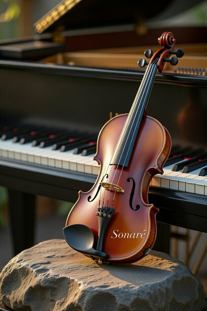 Artisan Series – Stradivari Model (Classic Brown) – Full Size Beginner Violin Outfit - Electric/Acoustic