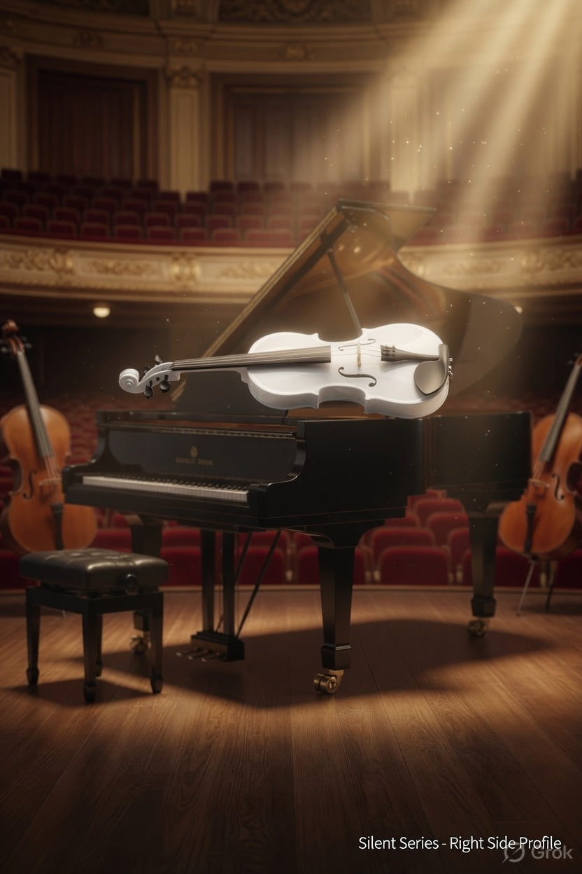 Artisan Series – Stradivari Model (Elegant White) – Full Size Beginner Violin Outfit - Electric/Acoustic