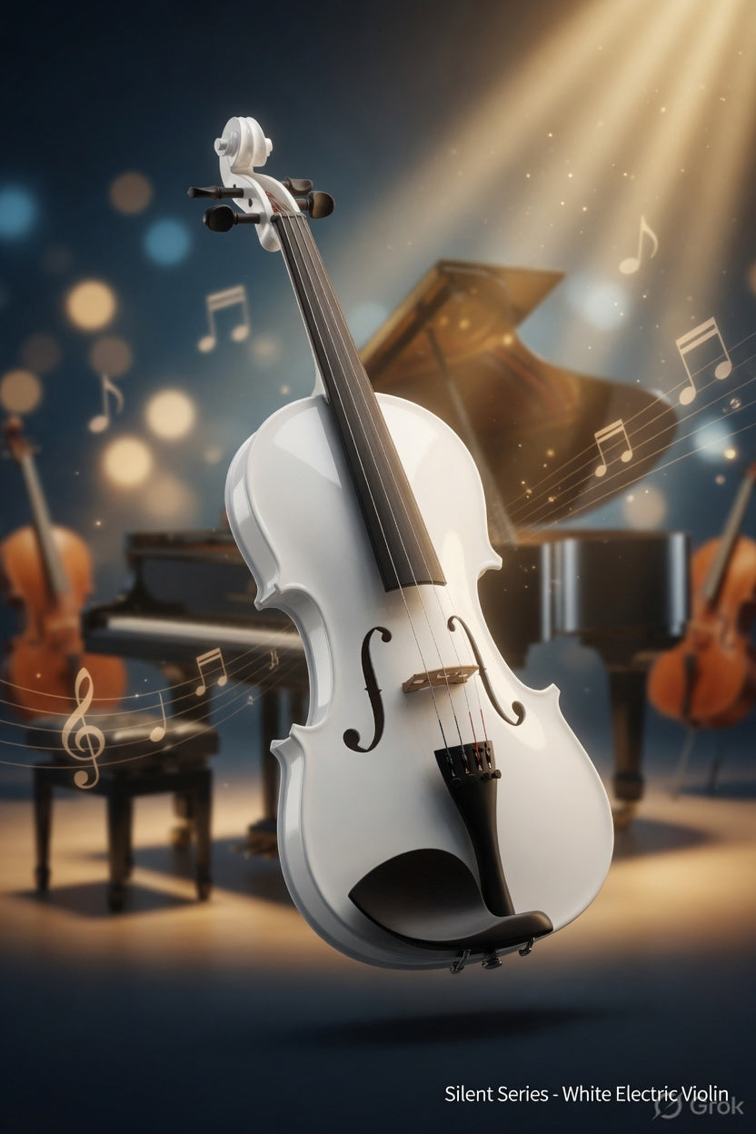 Artisan Series – Stradivari Model (Elegant White) – Full Size Beginner Violin Outfit - Electric/Acoustic