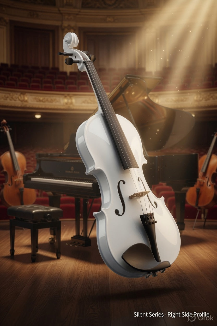 Artisan Series – Stradivari Model (Elegant White) – Full Size Beginner Violin Outfit - Electric/Acoustic