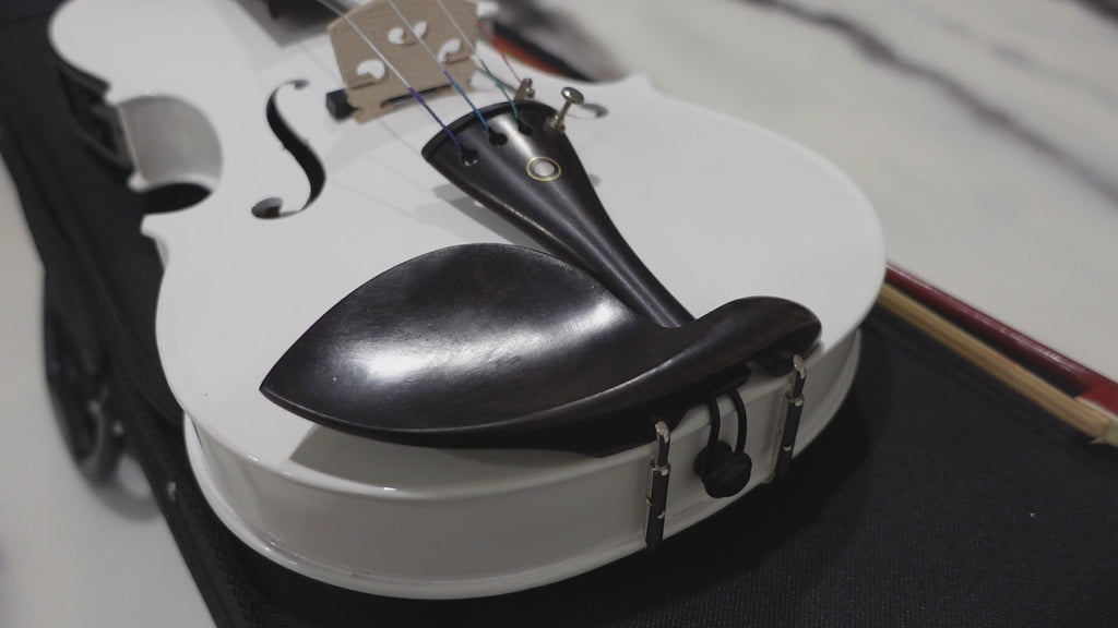 Armone Artisan Acoustic & Electric Violin & Accessories Set (Elegant White) –  Adult Full Size (4/4) - Beginner to Advanced