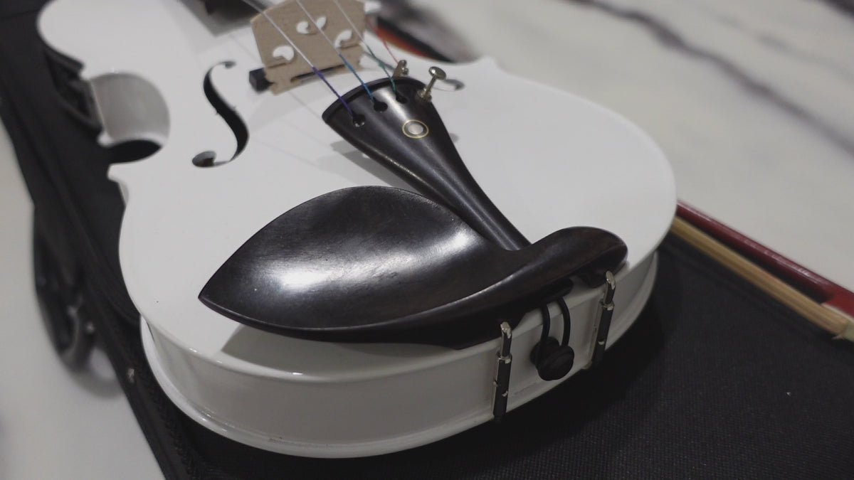 Armone Artisan Acoustic & Electric Violin & Accessories Set (Elegant White) –  Adult Full Size (4/4) - Beginner to Advanced